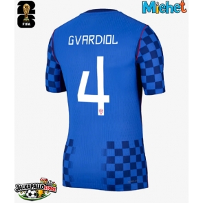 Kroatia Josko Gvardiol #4 Vieraspaita MM-kisat 2026 Lyhythihainen